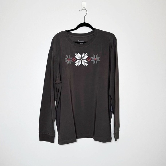 NWT PajamaGram Nordic Christmas Pajamas Set Stretch Men's Gray Size X Large - Picture 2 of 9